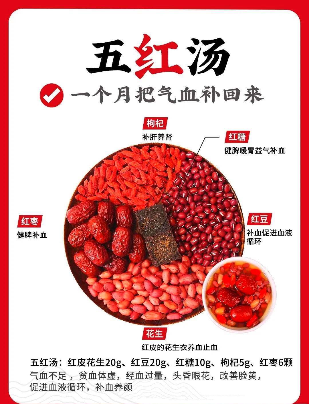 五红汤的功效(五红汤的功效和作用及禁忌)